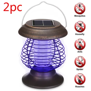 

Solar Powered LED Outdoor Yard Garden Lawn Light Waterproof Anti Mosquito Insect Pest Bug Zapper Killer Trapping LED Lamp#612g30