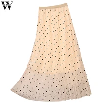 Женская юбка, модная женская плиссированная юбка с высокой талией, милая фатиновая летняя юбка в горошек, May09, Прямая поставка