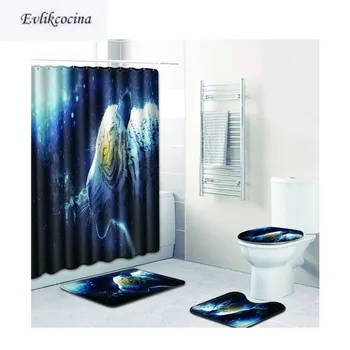 

Free Shipping 4pcs Night Tiger Stear Banyo Paspas Bathroom Carpet Toilet Bath Mat Set Non Slip Tapis Salle De Bain Alfombra Bano