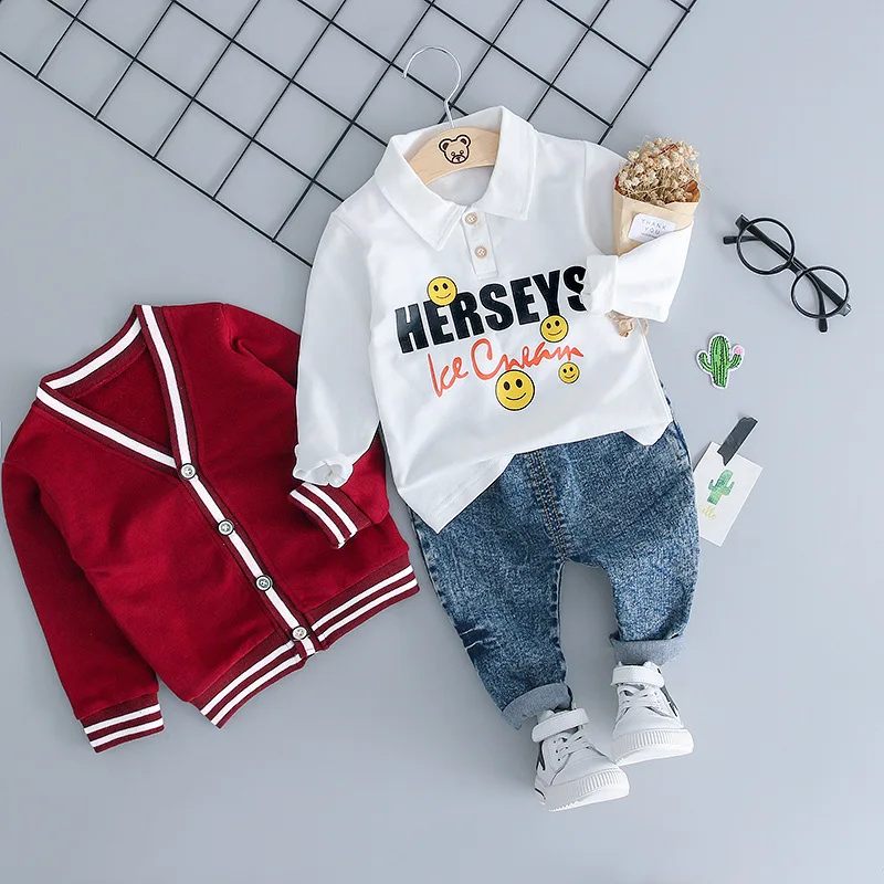 الأطفال ملابس 0-3 سنة صبي الكرتون الترفيه ثلاثة دعوى النسخة الكورية من الأطفال الخريف جديد دعوى 785