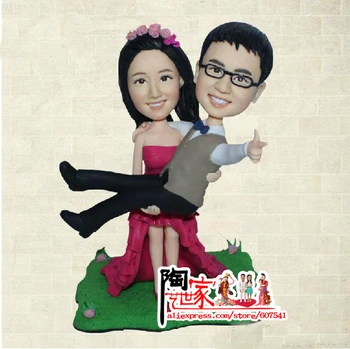 

2019 AMAZING CAKE TOPPER Toys Custom Gifts Polymer Clay Doll From Pictures Wedding Gift Diy Toy Cake Topper