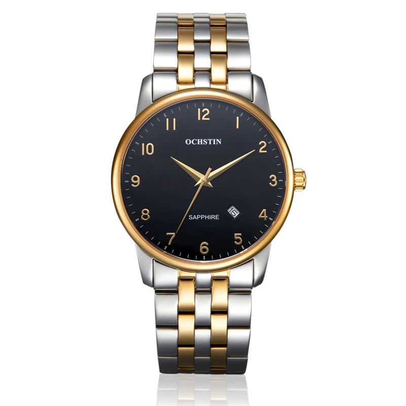 Ochstin Luxury Watch Men Gold And Black Face Sapphire Glass Mens