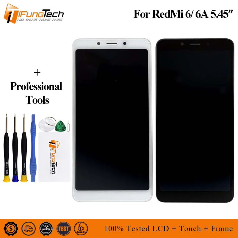 

100% Tested One by One New AAA LCD Display For Xiaomi Redmi 6A /Redmi 6 LCD touch screen Digitizer Assembly Frame Free Shipping