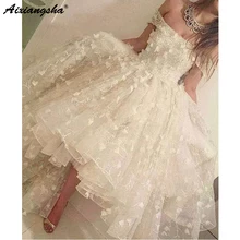 Сказочное платье для выпускного вечера es бальное платье с открытыми плечами цвета слоновой кости, кружевное платье с цветами и коротким рукавом, платье для выпускного вечера с высокой талией, вечернее платье в арабском стиле