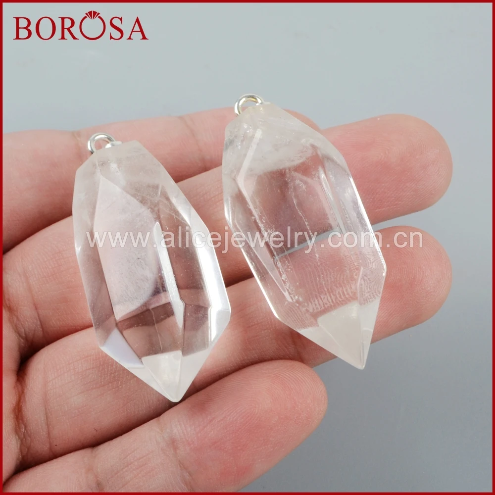 BOROSA 5/10 шт натуральный серебристый цвет белый кристалл Кварц Граненый карандаш