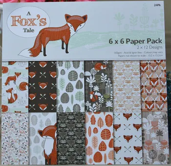 

DIY FOX style Scrapbooking paper pack of 24 sheets handmade craft paper craft Background pad