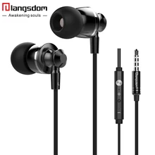 Hot Sale langsdom M300 Volume Control Earphones Bass Headset Stereo Earphones with Microphone for Phone Computer fone de ouvido