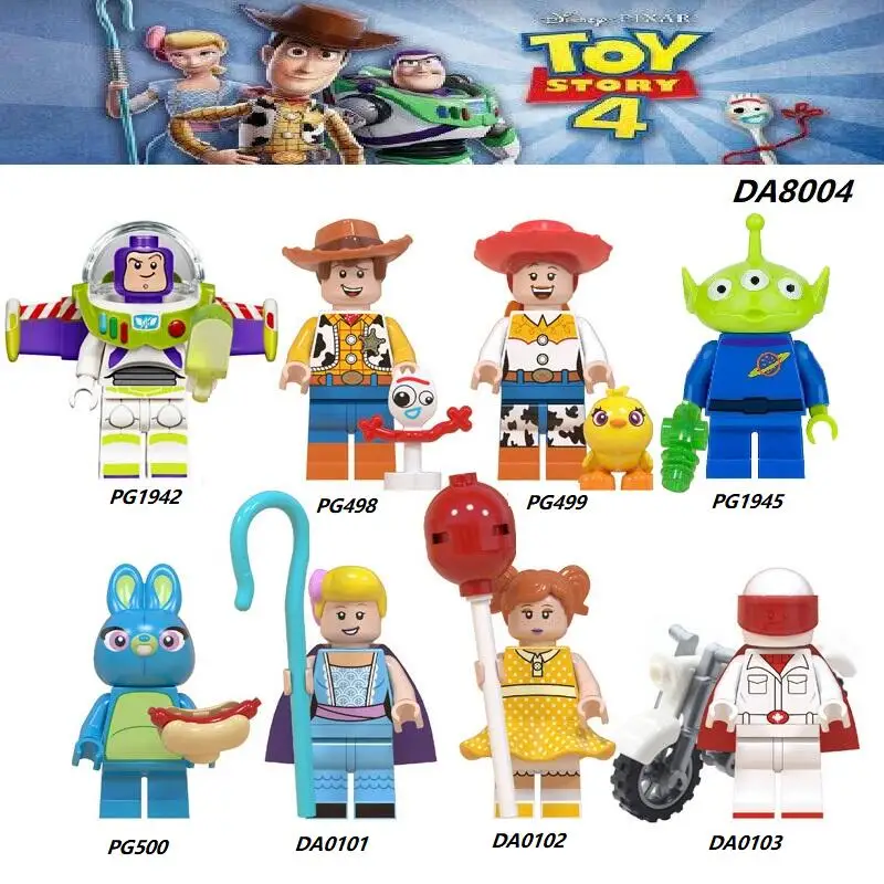 

DA8004 PG8270 PG8222 Set Sale Building Blocks Toy Story 4 Buzz Lightyear Woody Jessie Alien Bulleye Figures Bricks Toys For Kids