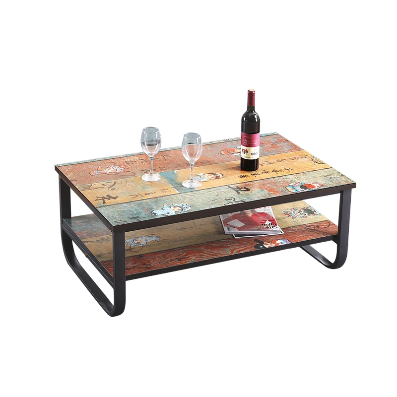 Vintage Apartment Metal Frame and MDF Board Simple Living Room Coffee Table Tea Table Vintage Apartment Metal Frame and MDF Board Simple Living Room Coffee Table Tea Table