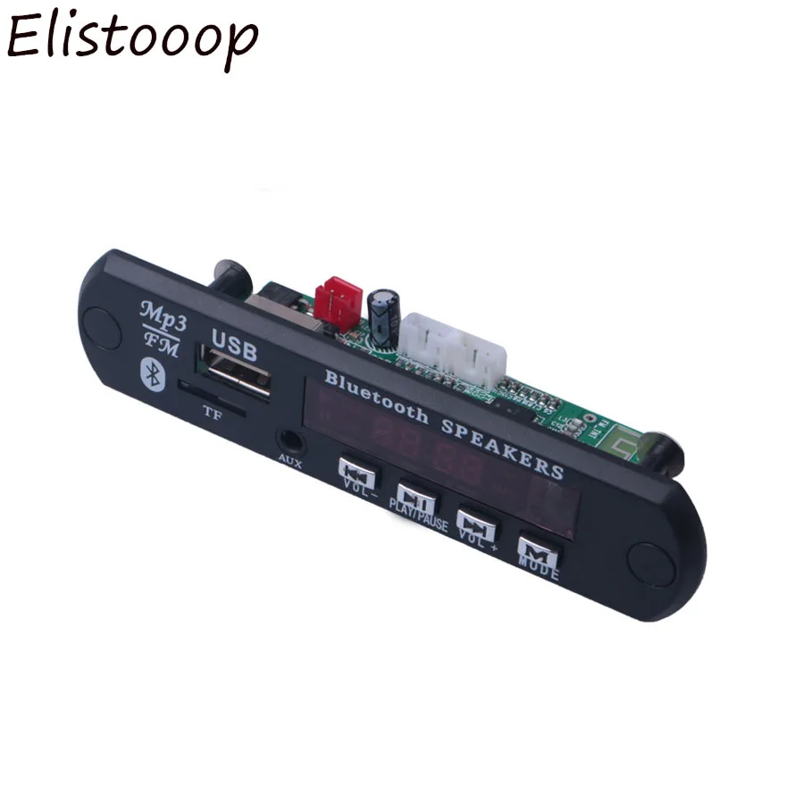 Elistoooop Bluetooth беспроводной Bluetooth 12 в MP3 плеер WMA декодер доска аудио модуль USB TF радио для автомобиля аксессуары