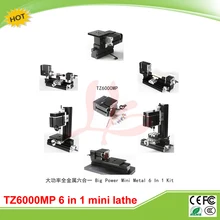 Mini lathe machine 6 In 1 TZ6000MP Big Power Mini Metal Lathe Kit for DIY & Teaching of School and Woodworking