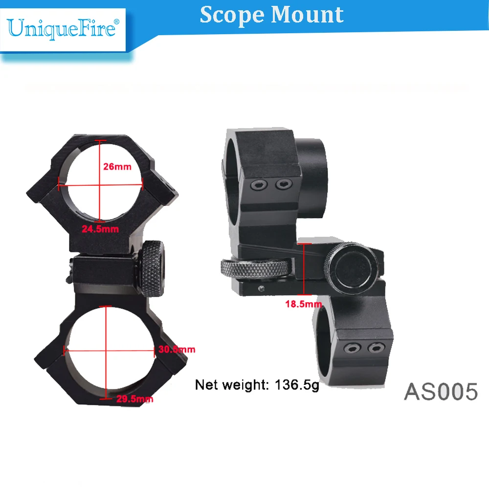 

UniqueFire AS005 Scope Mounts 24.5mm and 30.5mm Rifle Tactical Rail Mount Flashlight Torch Laser Hunting tool