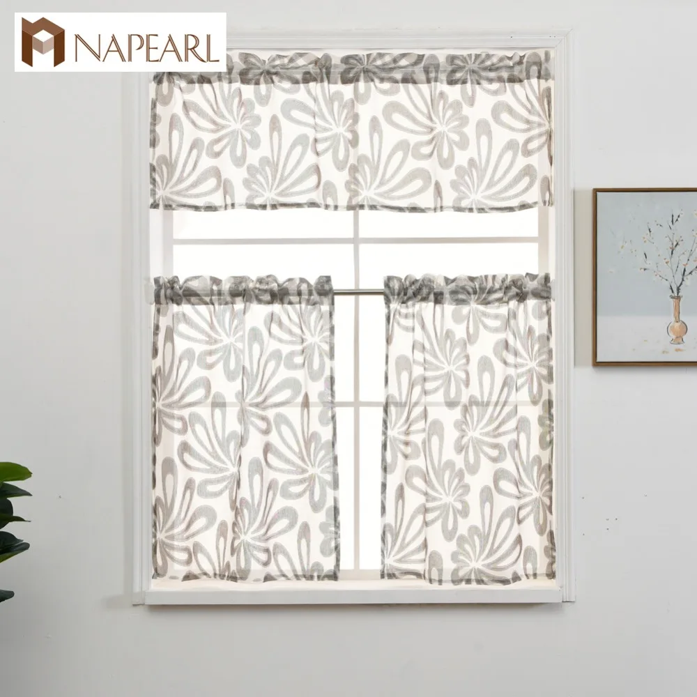 NAPEARL кухонный занавес жаккардовый дизайн Цветочный стиль Короткие шторы