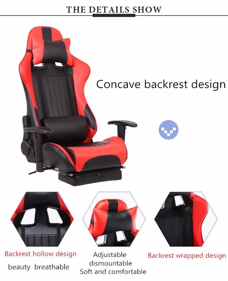 Multifunctional Fashion Boss Chair WCG Computer Gaming Chair Household Reclining Office Chair With Footrest Racing Seat