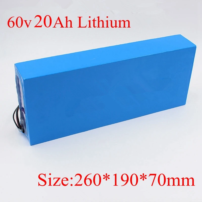 

Lithium Ion Battery Pack 60V 20Ah Electric Scooter with BMS 20A 1000W for Electric Skateboard + Charger + Bag