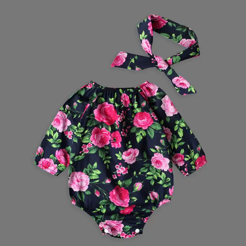 vintage floral romper baby