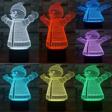font b 2017 b font 3D Novel font b LED b font Lovely Snowman Decor
