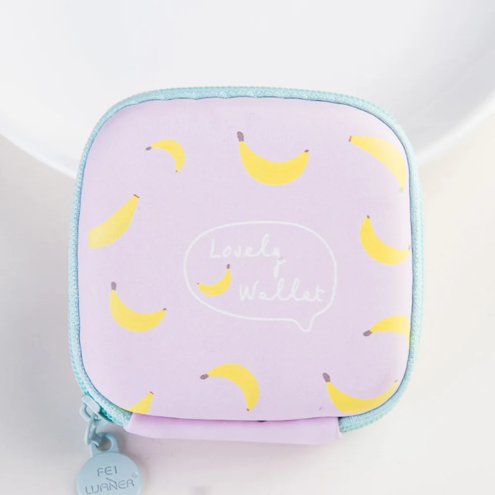 Милый мини-кошелек с квадратным рисунком в летнем стиле для монет, кошелек для милых девочек, летняя сумка для наушников с мороженым - Цвет: 6