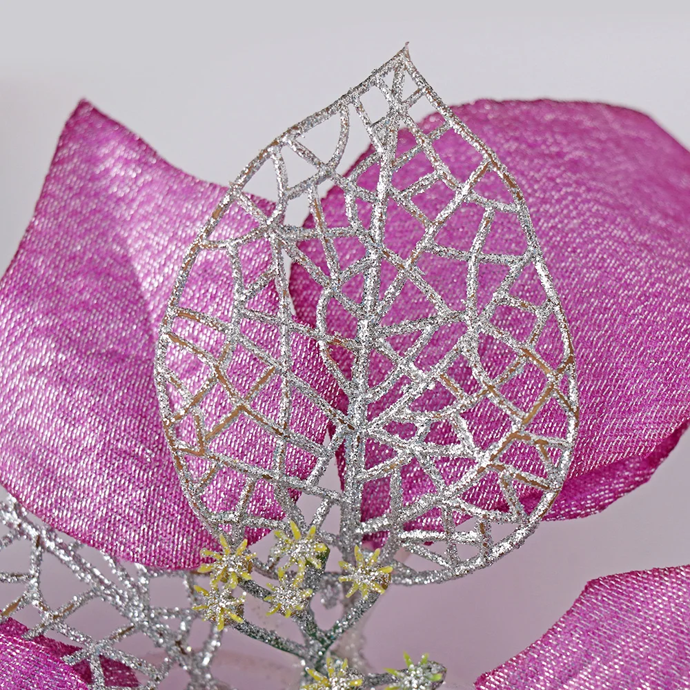 20 см для рождественской вечеринки Poinsettia блестящий цветок Золотой бант зажим на рождественскую елку красочные цветы для дома Рождественские вечерние аксессуары для декора