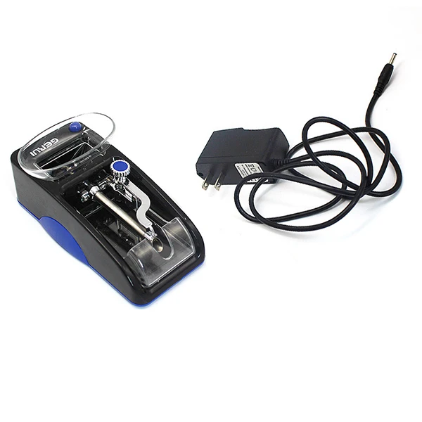 Электрический простой автоматический сигаретный Прокатный Станок набиватель табака, роликовый ролик Прямая 8 мм и 6,5 мм Электрический автоматический комплект - Цвет: Blue US