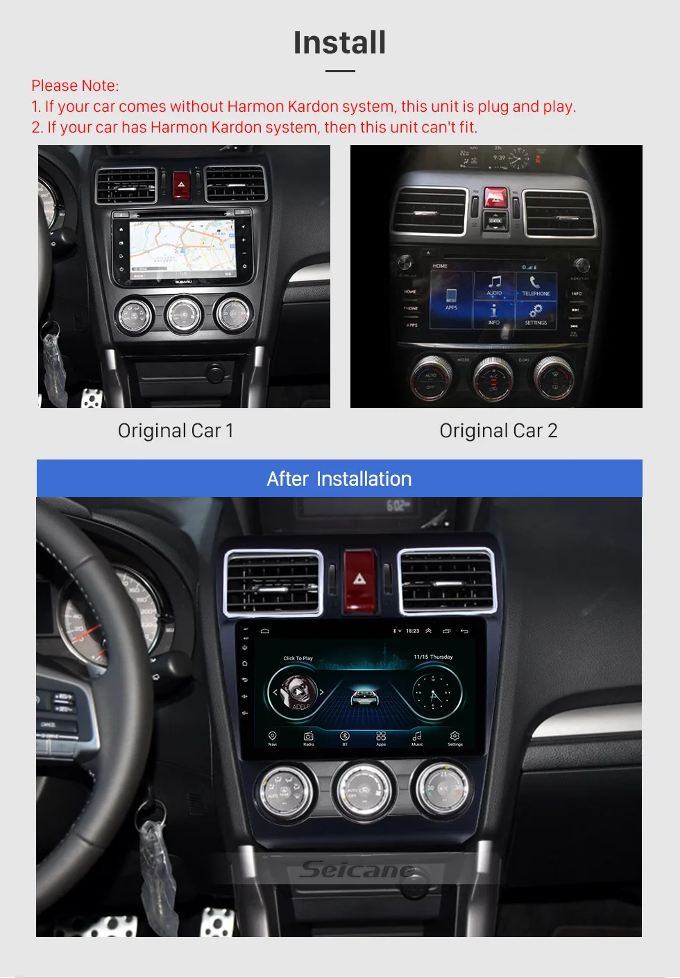 Best Seicane Android 8.1 9 inch Car GPS  for Subaru Foreste 2015 2016 2017 Radio Multimedia Player Support TPMS DVR OBDII Rear camera 5