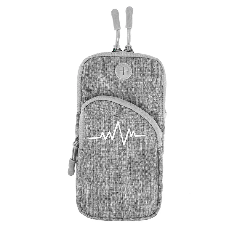 Спортивная сумка на молнии для мужчин и женщин, для бега, фитнеса, альпинизма, баскетбола, защищенный от непогоды браслет, мобильный телефон, анти-потеря ключей, кошелек - Цвет: Серый цвет