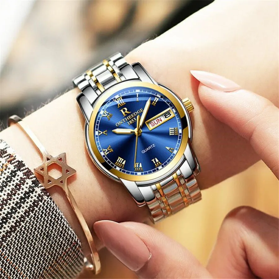 Лидирующий бренд, Роскошные мужские часы для женщин, кварцевые модные часы с автоматической датой, водонепроницаемые мужские женские повседневные светящиеся наручные часы