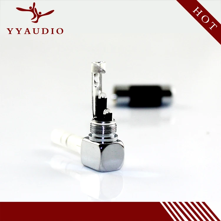 YYAUDIO CF-3.5L(R) родиевое покрытие 3,5 мм стерео разъем мужской углеродного волокна 90 градусов адаптер диаметр 7 мм