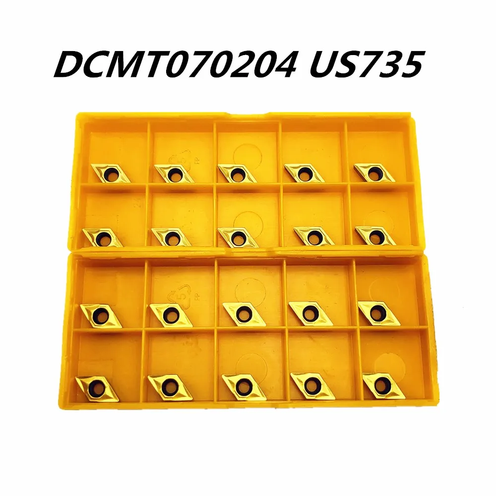 

20PCS Carbide tool DCMT070204 US735 outer metal turning tool turning tool lathe milling machine CNC tool milling cutter