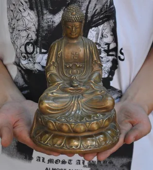 

Christmas Old Tibet Buddhism bronze Sakyamuni Shakyamuni Amitabha Tathagata Buddha statue New Year