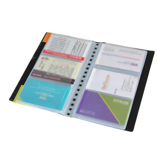 SOSW-120 держатель для карт визитница ID Кредитная кожа держатель для карт чехол-книжка Органайзер черный