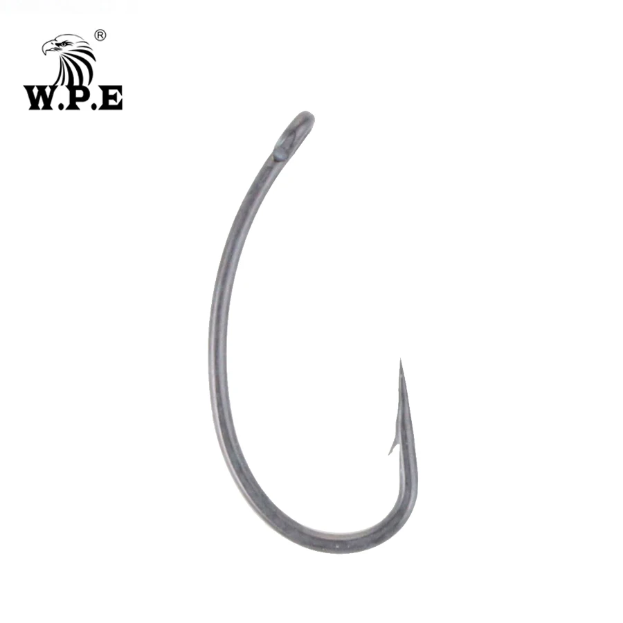 

W.P.E Brand Teflon Coating Fishing Hook 30pcs/lot Fishhooks Matte Grey Carp Fishing Barbed Curve Shank Gripper Barbed Fishhooks