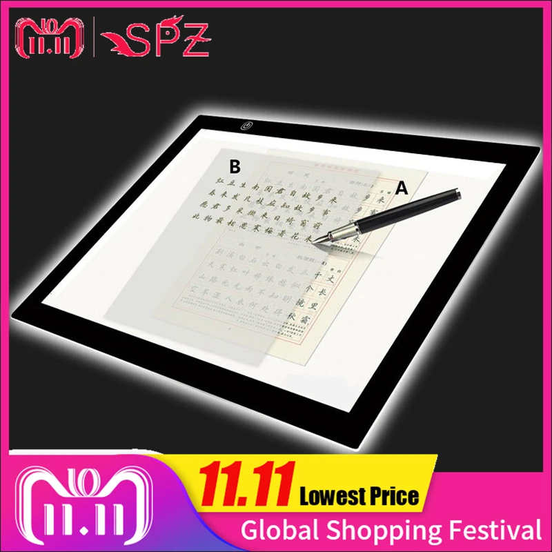 

Thin A4 LED Tattoo Copy Board Tracing Stencil Platform Translucent Light Plate Transfer Printing Table Pad Tattoo Equipment