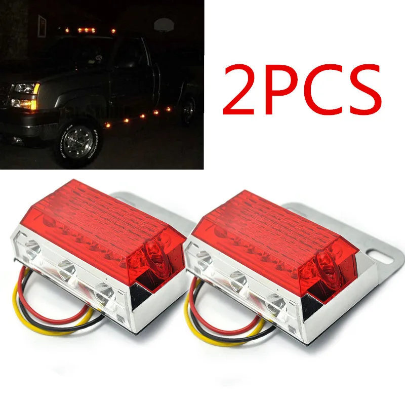 2x 15 LED Red LED Side Marker Cab Light Clearance Bulb Truck Bus