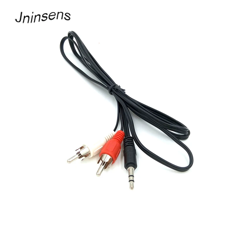 Jninsens 1M 3.5 MM Male Jack to AV 2 RCA Male Stereo Music Audio Cable Cord RCA Jack Audio AUX