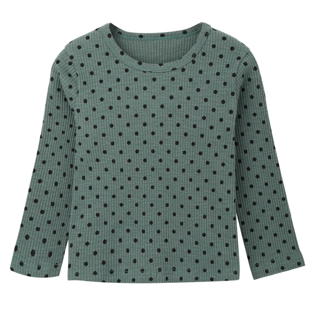 Spring Autumn Kids T Shirt For Boy Polka Dot Blouse For Girls Cotton T