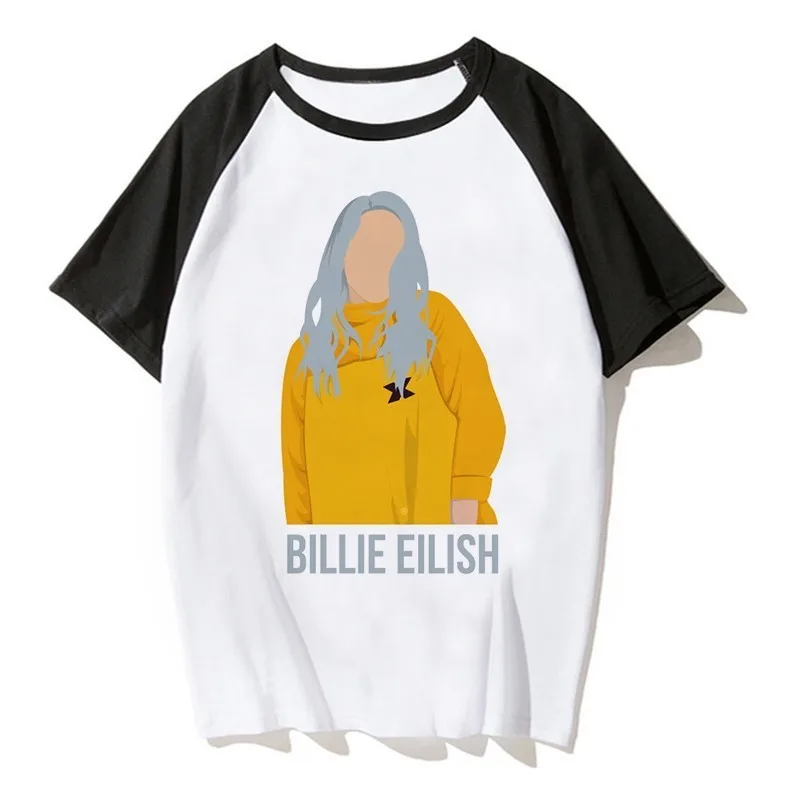 Футболка в стиле хип-хоп Billie Eilish, Повседневная футболка с круглым вырезом и короткими рукавами, летняя мужская и женская футболка, высокое качество, футболка, топ - Цвет: 1802