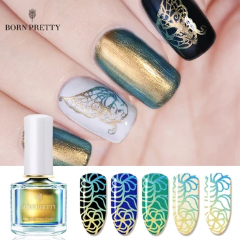 

BORN PRETTY 6ml Chameleon Pearl Stamping Polish Colorful DIY Nail Stamp Polish Plate Printing Nail Art varnish