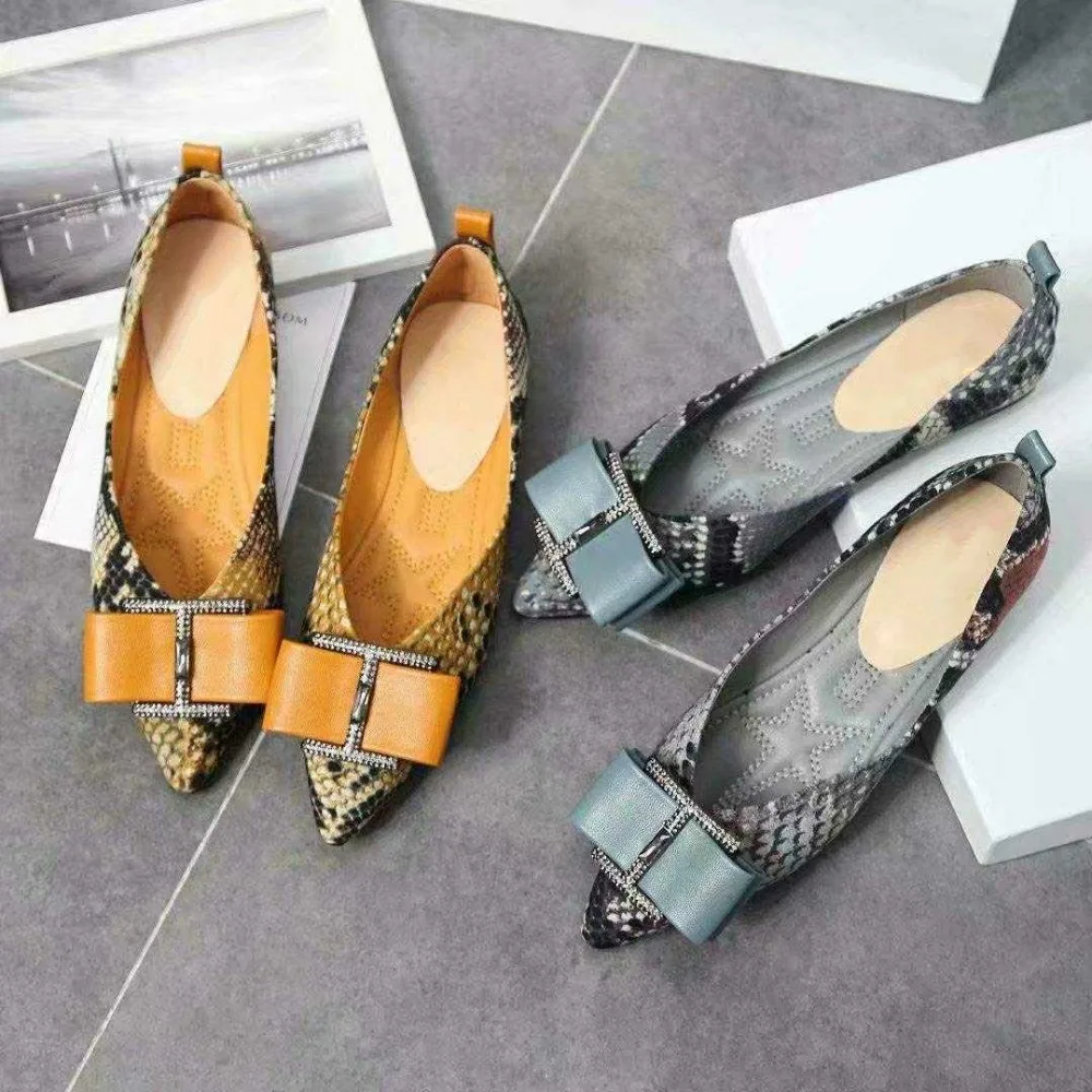 on Chaude Appartements Tacones Femme Bout Papillon Femmes Chaussures Mujer noeud Décontractées Pic As Pic Pointu Chausure En Cuir De Slip Base as 8q7Y66