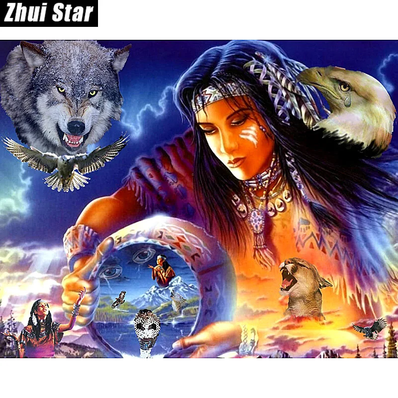 

Zhui Star Full Square Diamond 5D DIY Diamond Painting "The Spirit" 3D Embroidery Cross Stitch Mosaic Painting Decor BK