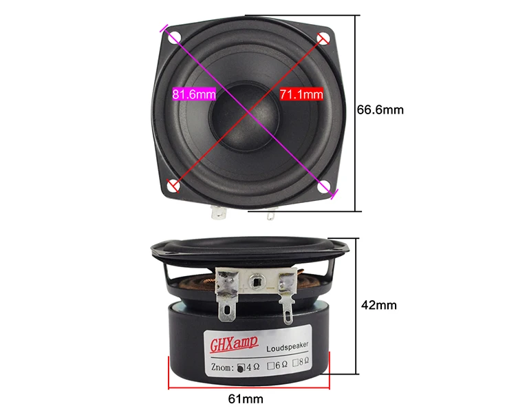 2,5 дюймов портативный полный спектр HIFI спикер демпфирования pape конус DIY Bluetooth динамик вокальные инструменты Soundbox 127 Гц-20 кГц