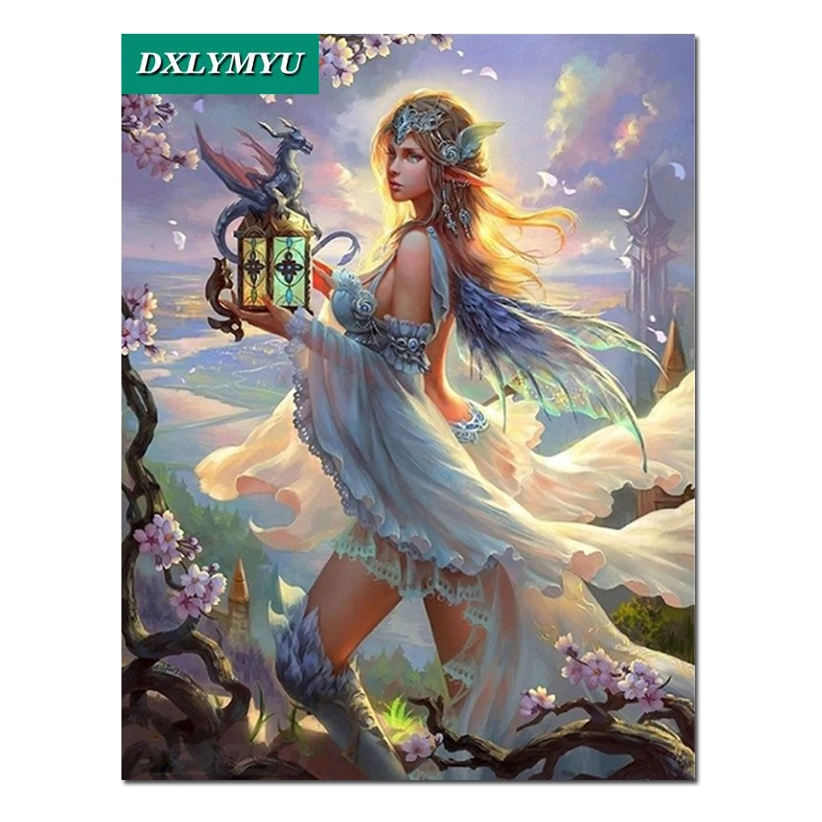 

Diy Diamond Painting Wizard girl and Dragon Full Square Diamond Embroidery sale Cross Stitch Diamond Mosaic Crafts Needlework