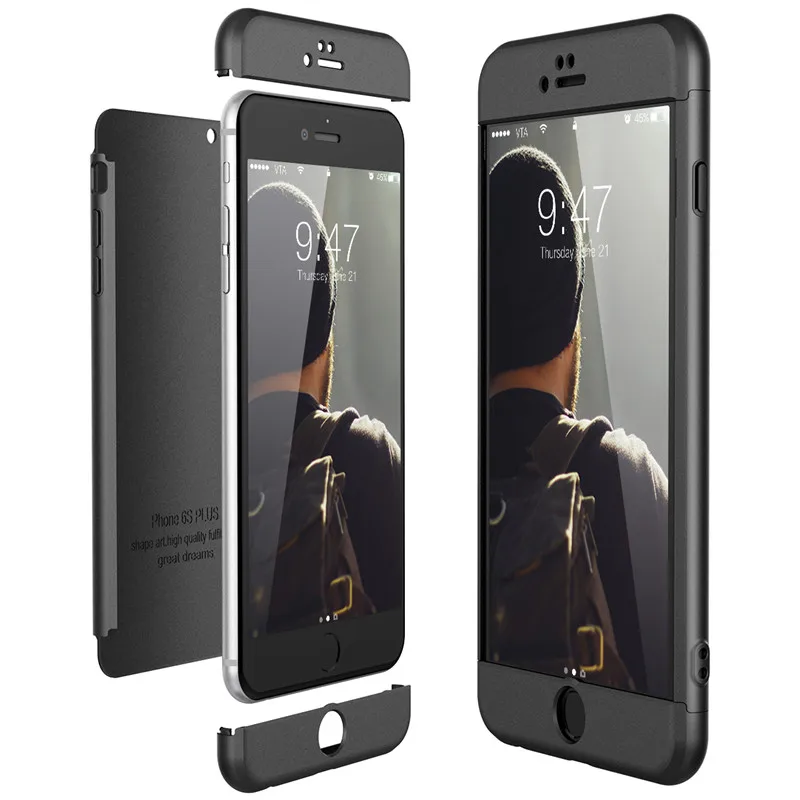 Роскошный Жесткий ПК чехол для iPhone 8 7 6 6s plus X Xs Ma 5 5S Se 360 бампер противоударный XR