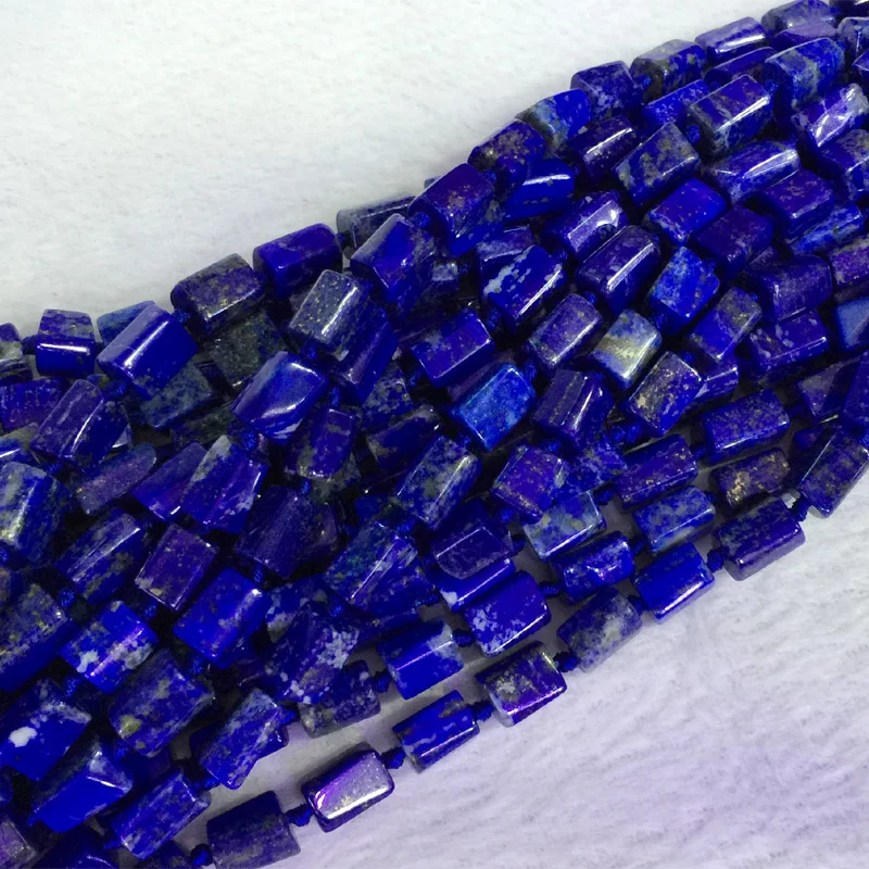 Натуральный темно-синий Лазурит самородок свободной формы свободные Гладкие бусины 6-8 мм 05383