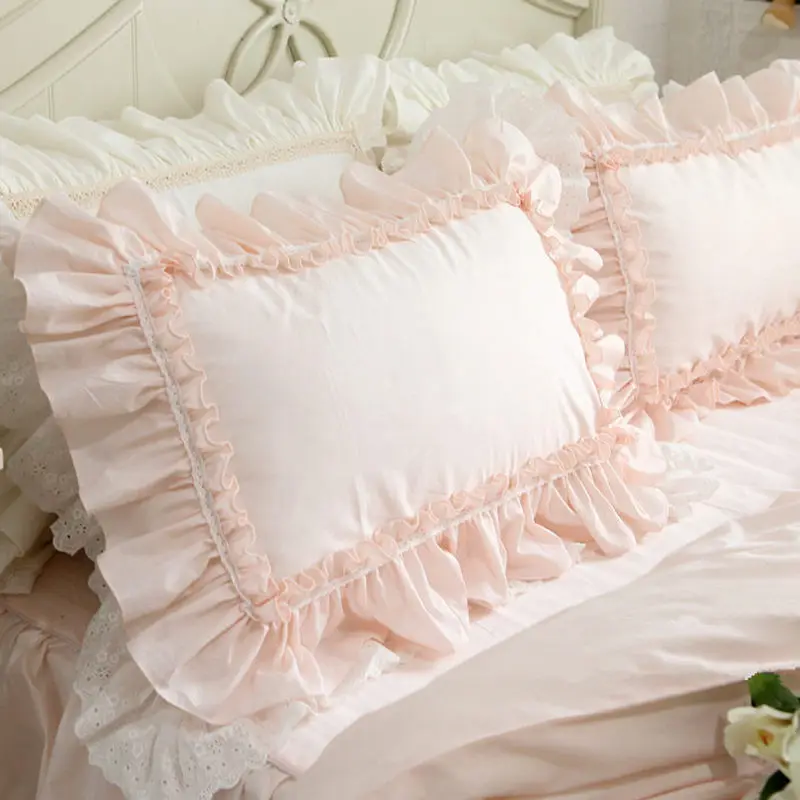 2pcs pillow case European princess big ruffle pillow cover handmade