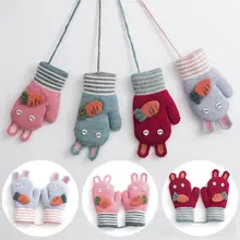 Emmaaby/ г.; детские перчатки с героями мультфильмов для новорожденных девочек и мальчиков; зимние теплые эластичные вязаные варежки