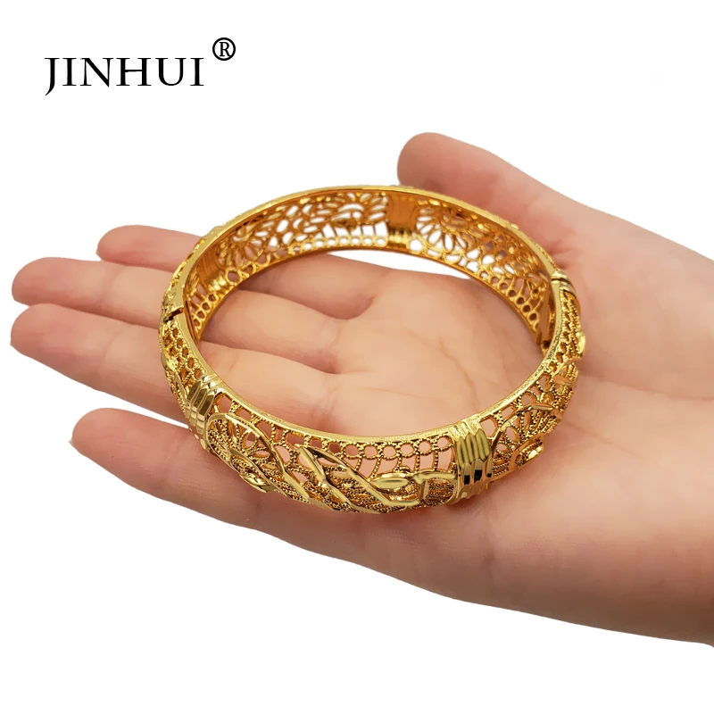 Новые модные золотые свадебные браслеты Jin Hui для женщин открытые невесты