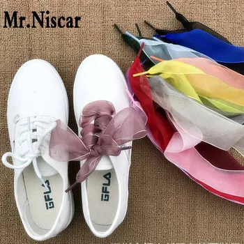 

Cheap 4cm Width Shoelace High Quality Colorful Translucent Laces Shoelaces for Canvas Shoes Flat Wide Shoe Laces Rope Strings