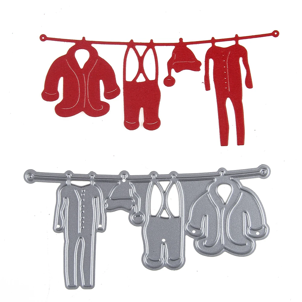 

Custom Christmas Clothes Set Metal Cutting Dies Stencil Creative Making Scrapbook Decor Photo Album Embossing Paper Cards Craft