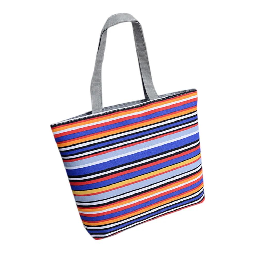 Модные повседневные сумки, женские холщовые сумки, для девушек, геометрический принт, сумка для покупок, полосатая сумка на плечо, высокое качество, женские сумки# H10